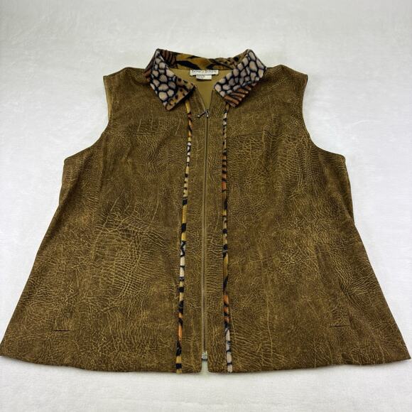 VTG 90s NANCY BOLEN City Girls Brown Faux Suede Western 2 pc. Set - Plus Size 18 - Picture 6 of 16